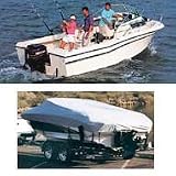 Silver Polyester Boat Cover fits 23' Walk Around O/B