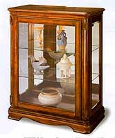 Stylish Three Self Cherry Low Curio Cabinet