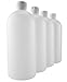 32-Ounce Flip Top Plastic Squeeze Bottles (4-Pack); Spout Style Tops