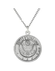 St. Christopher/Us Army Medal W/ 18 Inch Chain Sterling Silver 18.00mm;P;St. Christopher/Us Army Medal