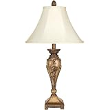 Lite Source C4176 Yale Table Lamp, Aged Gold with Silk Shade