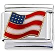 Flying American Flag Italian Charm