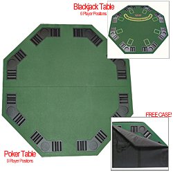 Deluxe Poker & Blackjack Table Top w/ Case - Casino Supplies > Tables > Home & Tournament Use