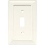 Brainerd 126333 Wood Architectural Single Toggle Switch Wall Plate / Switch Plate / Cover, Cream/Off White