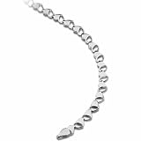10K white gold heart link bracelet