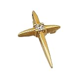 14Kt Yellow Gold Classic Diamond Soliatire Cross Fancy Pendant - B000A2NK2I