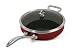 Chantal 11-Inch Copper Fusion Saute Skillet with Lid, Chili Red