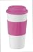 Oggi Hot to Trot Double Walled 16-Ounce Travel Mug, Pink Lid