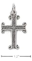 Sterling Silver Antiqued Channel Cross Charm