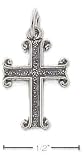 Sterling Silver Antiqued Channel Cross Charm