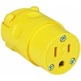 Leviton 660-515CV-0CV 15 Amp Vinyl Connector Grounded 125 Volt, Yellow