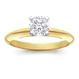 1/3 Carat Diamond 10k Yellow Gold Solitaire Engagement Ring.