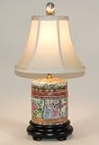 Rose Mandarin Small Porcelain Caddy Table Lamp
