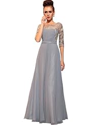 A-line Tulle Applique Beaded Club Dress/Mother-of-the-Bride Dress/Party Dress 