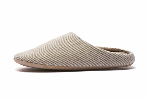 Slippers,WoDeal Unisex Soft Cotton Washable on Stripe Indoor Slippers with Resistant Suede Sole