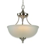 Royce Easton Convertible Pendant/Flush Mount Two Tone Nickel with Clear Edge Sandblasted Globe #79240BLE-773