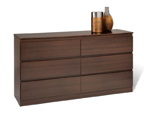 Prepac Avanti 6-Drawer Dresser in Espresso