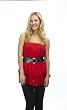 Curve Appeal PLUS SIZE Cotton/Poly Voile Tiered Dress with Wide Belt