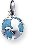 Earth Enameled Charm, Sterling Silver