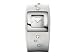 Mango Ladies 34 x 34mm steel case with integral white leather stra