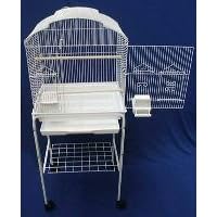 Canary Parakeet Cockatiel LoveBird Finch Bird Cages 18x14x46 With Stand On Wheels,5804 S WHT by mpet