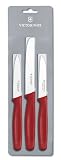 Victorinox 5.1111.3 Gemüsemesser-Set 3-teilig, rot