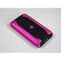 Black & HOT PINK 2-piece hard case & vinyl screen protector for the Apple iPhone 3G