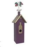 New Rosso's International 1 Hole Wine Birdhouse Purple W/ Wine Bottle 1 1/4 Hole Reducer