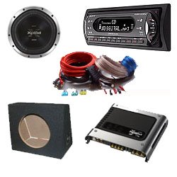 SONY CDX-DAB6650, 15 SUB + BOX, XM1S AMP PACK + WIRING KIT