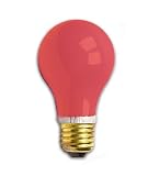 60 Watt Red Light Bulb / Red Incandescent A19 / 130 Volt Long Life