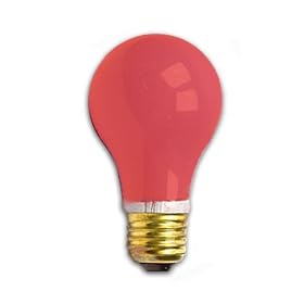 100 Watt Red Light Bulb Incandescent Red A19 130 Volt Long Life by Sli