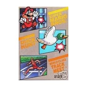 3-in-1 Super Mario Bros, Duck Hunt, World Class Track Meet Game Cartridge for Nintendo