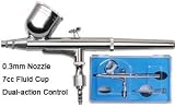 0.3 mm Dual Action Airbrush Kit with Pro Air Compressor