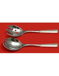 Kitchen: EMBASSY SCROLL BY LUNT STERLING SILVER SALAD SERVING SET 2-PC HHWS CUSTOM - antiquecupboard