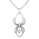 Black Widow Spider Pendant in Sterling Silver on a 20" Rhodium Box Chain, #8118
