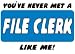 Search : YOU'VE NEVER MET A FILE CLERK LIKE ME! Two-Tone Raglan Sleeve Hooded Sweatshirt (Your Choice Of Colors)