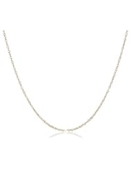 Duragold 14k Gold Solid Singapore Chain Necklace (1.15mm)