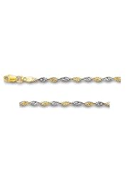 14K Solid Yellow and White Gold Singapore Rope Chain 20" 2mm