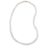 18 Inch 14k Yellow Gold 7-7.5mm (AA) Akoya Pearl Necklace