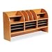 Safco 9415MO 16-Compartment radius front desktop organizer, medium oak