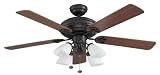 Ellington Ceiling Fans Beaufort Model BFT52ABZ5C in Aged Bronze. Indoor fan.