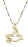 14k Yellow Gold Dove w/ Olive Branch Pendant by Bob Siemon, 18