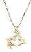 14k Yellow Gold Dove w Olive Branch Pendant by Bob Siemon, 18 
