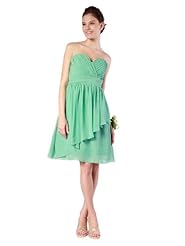 A-line Tiered Short Chiffon Sweetheart Evening Dress/Homecoming Dress/Bridesmaid Dress/Prom Dress 