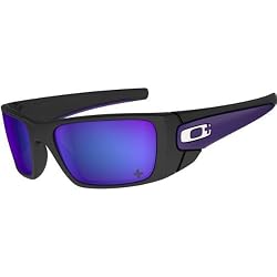 Oakley Infinite Hero Fuel Cell Men's Special Editions Designer Sunglasses w/ Free B&F Heart Sticker Bundle - Carbon/Violet Iridium