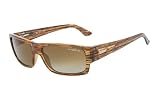 Arnette Wager Italian Sunglasses AN4144, Striped Havana w/ Brown Gradient Polarized Lens