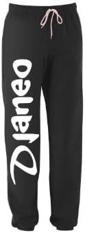 Djaneo Track Pants Rio Men and Women (22 Colors) (Black and White, X-Large)