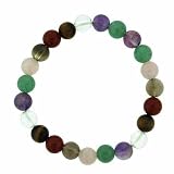Genuine Aventurine, Amethyst Crystal, Tiger Eye, Carnelian, Smokey Quartz, and Rose Quartz Beaded Stretch Bracelet