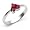 14k White Gold Ruby Heart Ring Size 6.5