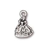 Fine Silver Plated Lead-Free Pewter Cinderella Princess Charm 19mm (1)